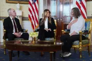 Melania Trump Dismisses Epstein Question at White House Hostage Tribute Event