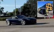 Miraculous Escape as Speeding Jaguar Slams Under Florida School Bus