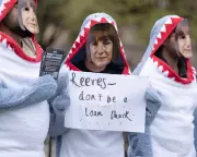 NUS Protesters Dressed as Sharks Demand Chancellor Reverse Student Loan Freeze
