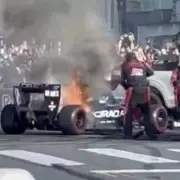 Red Bull F1 Car Erupts in Flames at San Francisco Fan Event
