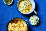 Ryan Riley's Sweet-and-Sour Apple Crumble with Basil Cream Recipe