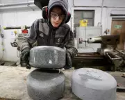 Scottish Factory Crafts Olympic Curling Stones from Unique Island Granite