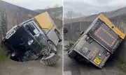 Sinkhole Swallows Road Sweeper in South Wales, Homes Evacuated Over Mine Fears