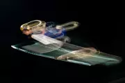 Ski Jumper Giovanni Bresadola Captured in Artistic Flight at Milan Cortina Olympics