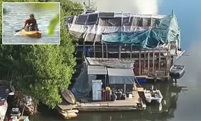 Floating Homeless Encampment in Honolulu: A Two-Story Kayak-Accessed Community