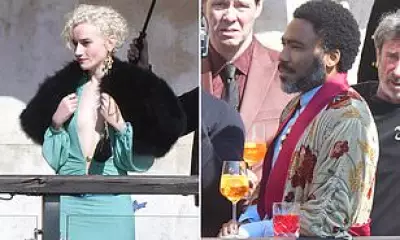 Julia Garner and Donald Glover Film The Studio Season 2 in Venice