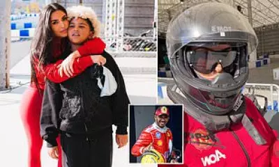 Kim Kardashian Channels Lewis Hamilton's F1 Style in Tokyo Family Adventure