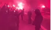 Barcelona Ultras Smash Atletico Madrid Bus Window in Copa del Rey Chaos