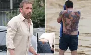 Ben Affleck's Infamous Phoenix Tattoo Accidentally Revealed in Santa Monica