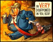 Ben Jennings' Cartoon Satirises Trump and Starmer's Iran War Stance