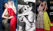 Celebrities Flaunt Platonic 'Gal-Pal Kisses' as Primal Friendship Ritual