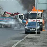 Concrete Mixer Erupts in Flames on Rosyth Residential Street