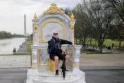 Golden Toilet Statue Mocks Trump's White House Renovations in Washington