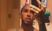 Lewis Hamilton Takes Selfie Cues from Kim Kardashian in Shirtless Instagram Post