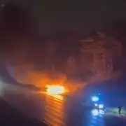 M62 Westbound Shut After Car Fire Following Crash in Greater Manchester