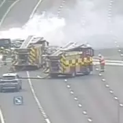 Major UK Motorway M1 Shut After Car Fire and Diesel Spill Near Airport