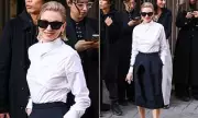 Naomi Watts Stuns in Unique White Shirt at Paris Fashion Week