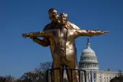 Satirical Trump-Epstein Titanic Statue Erected on National Mall