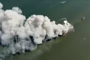 Scrap Metal Barge Engulfed in Massive Fire on Delaware Bay