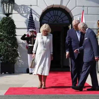 Floor Stickers Guide Trump's Position for King Charles White House Visit