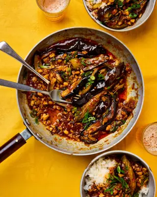 Meera Sodha's Spicy Sichuan Aubergine and Tofu Vegan Recipe