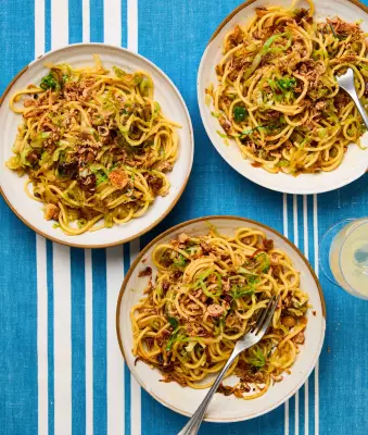 Meera Sodha's Vegan Sweetheart Cabbage and Caramelised Onion Spaghetti