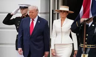Melania Trump Dazzles in Cream Suit for King Charles State Visit