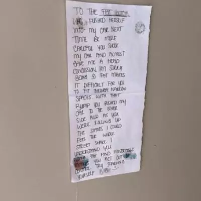 Neighbour Uses Chewed Gum to Stick Vile Fat-Shaming Rant on Woman's Flat After Car Bump