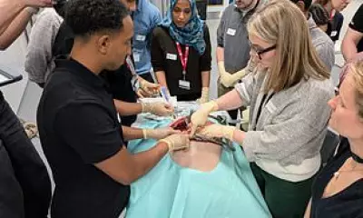 Realistic Manikin with Beating, Bleeding Heart Aids Trauma Surgery Training