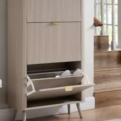 Slim Hallway Shoe Cabinet with Chic Design Now £30 Off at Dusk