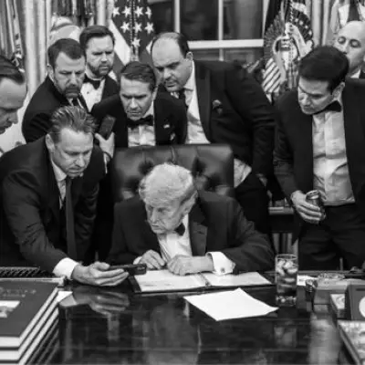 Trump and Cabinet Watch White House Shooting CCTV in Oval Office