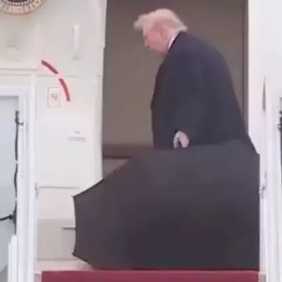 Trump's Umbrella Struggle Sparks Health Questions Amid Iran Talks