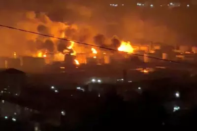 Ukrainian Drone Strike Ignites Major Fire at Russian Oil Refinery in Tuapse