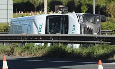 Woman Arrested After Ambulance Flipped in Essex Crash, Five Hospitalised