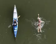 Andy Donaldson Breaks Australia Crocodile River Swim Record