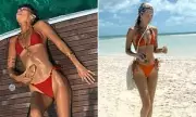 Bella Hadid Stuns in Red Bikini During Tropical Getaway