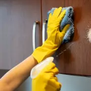 Clean Greasy Kitchen Cabinets with 2-Ingredient Natural Solution