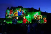 Edinburgh Castle Illuminated with Female Footballers in ScottishPower Partnership Renewal