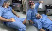 Father faints during wife's C-section, video goes viral with 20M views