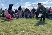 Helicopter Marshmallow Drop Delights Hundreds of Children at Easter Event