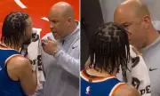 Jalen Brunson and Father Rick in Sideline Heated Exchange During Knicks Win