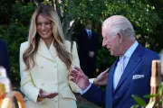 Melania Trump giggles with King Charles III over honey at White House beehive visit