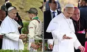 Pope Leo's Handshake with Scout Leaves Pontiff with Muddy Hands in Africa