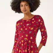 Roman's £30 Rust Floral Dress Praised for Flattering Fit and Pockets