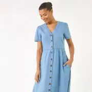 Roman's Denim Midi Dress Praised as Timeless Wardrobe Essential at £40