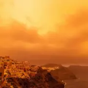 Santorini Sky Turns Orange as Saharan Dust Storm Sparks Health and Travel Chaos