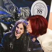 Sharon Osbourne Kisses Photo of Ozzy at Cure Parkinson's Charity Event