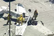 Small Plane Crashes in Southern California Auto Store Parking Lot