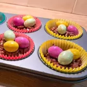 Three-Ingredient Chocolate Nest Cakes Ready in 10 Minutes for Easter