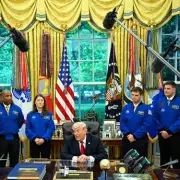 Trump mocked for claiming he'd make a good astronaut during Artemis II crew visit